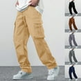 thumbnail image 1 of Cargo Pants for Men Relaxed Fit Men's Corduroy Pants Casual Cargo Pants Elastic Drawstring Waist Sweatpants with Multi Pockets Golf Pants Men Stretch Relaxed Fit, 1 of 8