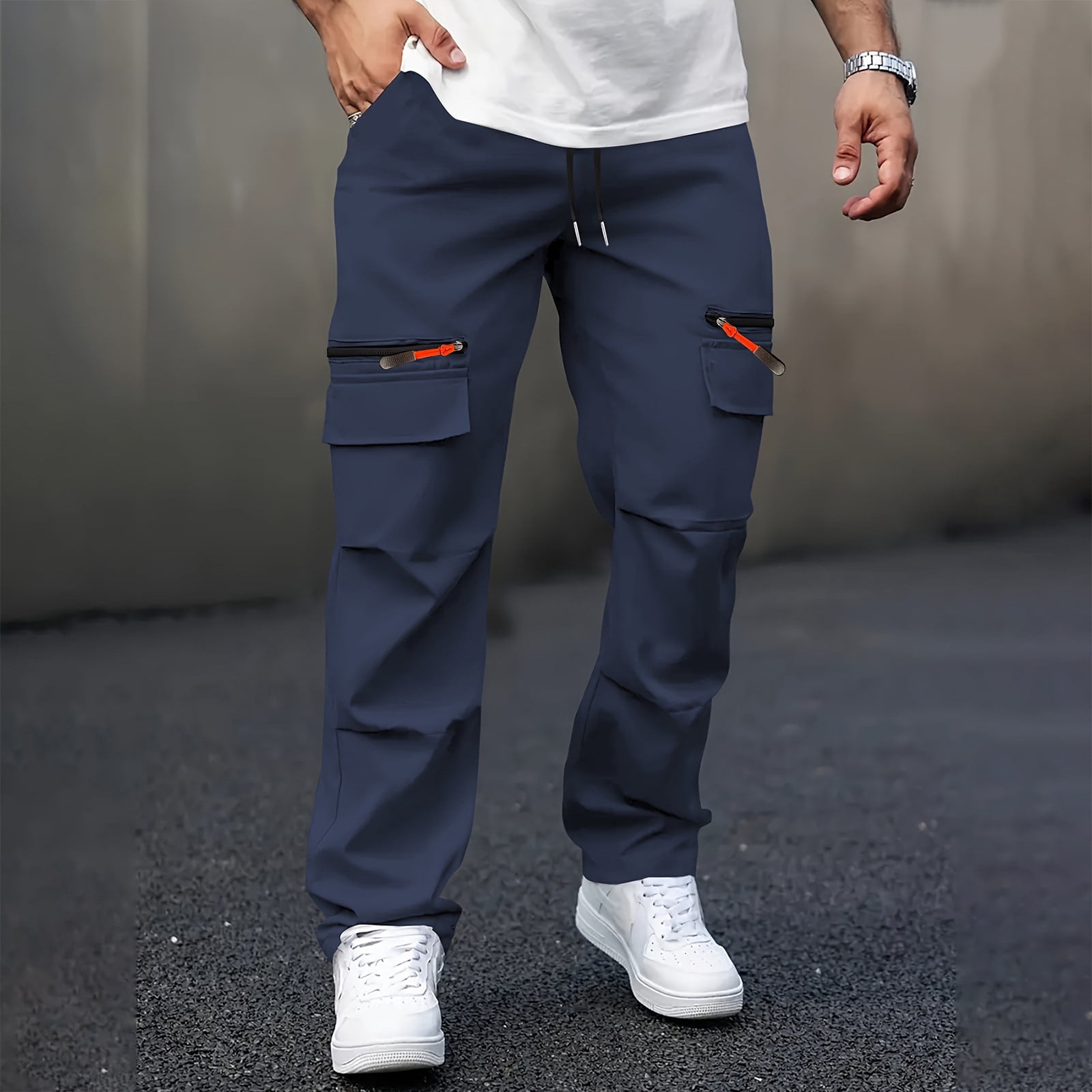 Cargo Pants Men Relaxed Fit Straight Leg Cargo Work Pants for Men Mens ...