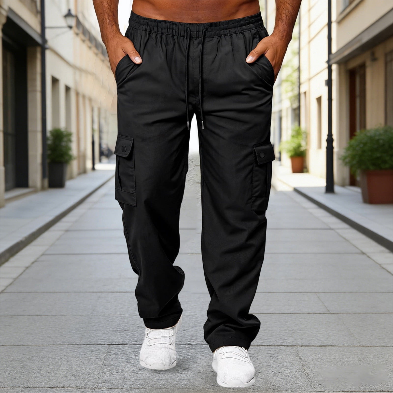 Cargo Pants Men Relaxed Fit Straight Leg Workout Pants Casual Pants for ...