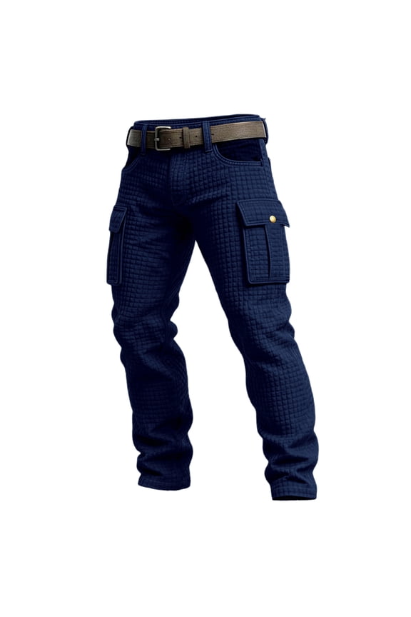 Cargo Pants for Men Water-Resistant Elastic Waist Cargo Pants with Multi Pockets Quick Dry Joggers Rip Stop Lightweight Military Big and Tall Carpenter Pant,Blue L