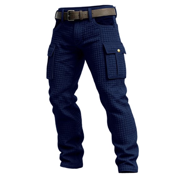 Cargo Pants for Men Water-Resistant Elastic Waist Cargo Pants with Multi Pockets Quick Dry Joggers Rip Stop Lightweight Military Big and Tall Carpenter Pant,Blue L