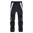 thumbnail image 1 of Cargo Pants Men Work Lined Reflective Cycling Pants Outdoor Riding Stretch Warm Casual Streetwear Trousers Black L, 1 of 9