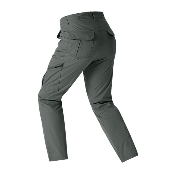 Cargo Pants Men Work Tactical Pants Straight Leg Lightweight Utility Multi Pocket Outdoor Casual Streetwear Trousers Grey 32