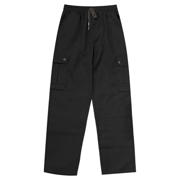 Cargo Pants Men Work Vintage Tactical Pants Outdoor Commute Amekaji Style Woven Workwear Straight Leg Lightweight Casual Black L