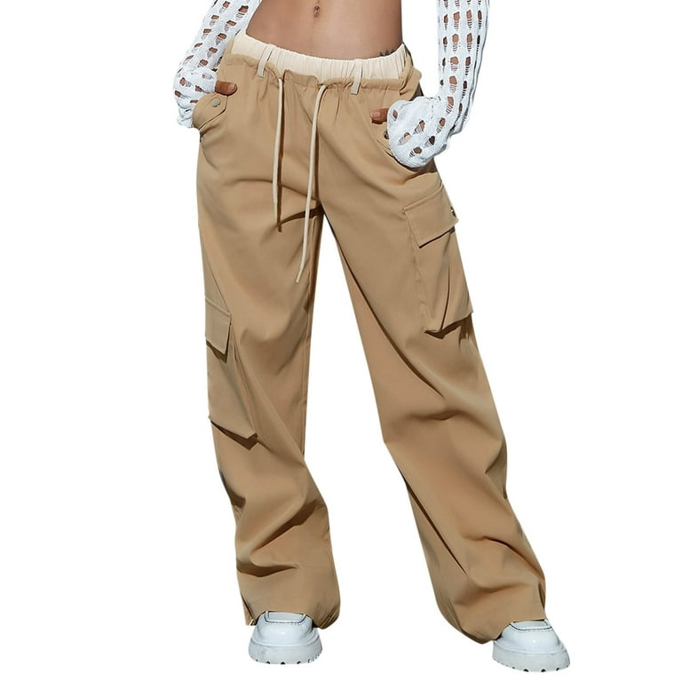 Womens High Waisted Cargo Pants Business Work Trousers Drawstring Elastic  Waist Tapered Pants Available in Plus Size