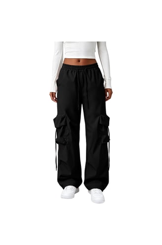 Alt 2000s Style Pants For Women Y2K Plaid Goth Baggy Pants For