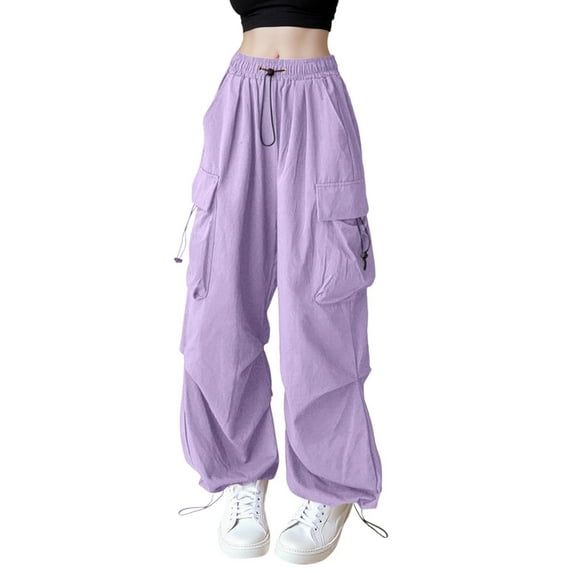 Cargo Pants Women Cargo Baggy Jogging Bottoms With Elastic Band Vintage 90S Track Pants Parachute Summer Pants Women 2025 XL