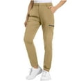 thumbnail image 1 of Cargo Pants Women Casual Full Length Elasticated Waist Fall Pants Solid Color Lightweight Quick Dry Walking Hiking Trousers with Pockets Outdoor Straight Fit Bottoms, 1 of 6