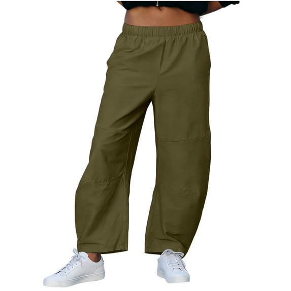 Cargo Pants Women Elastic Waist Hiking Cargo Pant Womens Summer Casual Solid Quickly Dry Baggy Lightweight Comfy Outdoor Camping Athletic Pant