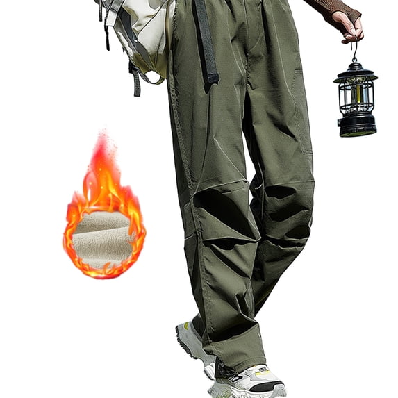 Cargo Pants Women Elastic Waisted Parachute Hiking Pants with Pockets Water-Resistant Lightweight Baggy Pants