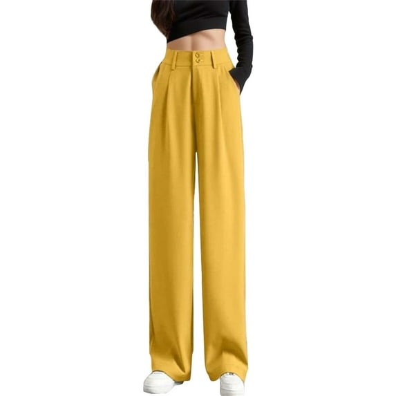 Cargo Pants Women High Elastic Waisted In The Back Business Work Straight Suit Summer Full Yellow Long Shorts Sizes S