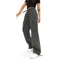 thumbnail image 1 of Cargo Pants Women  High Waist Baggy Cargo Pants Cotton Multiple Pockets Straight Wide Leg Trousers Y2K Pants, 1 of 4