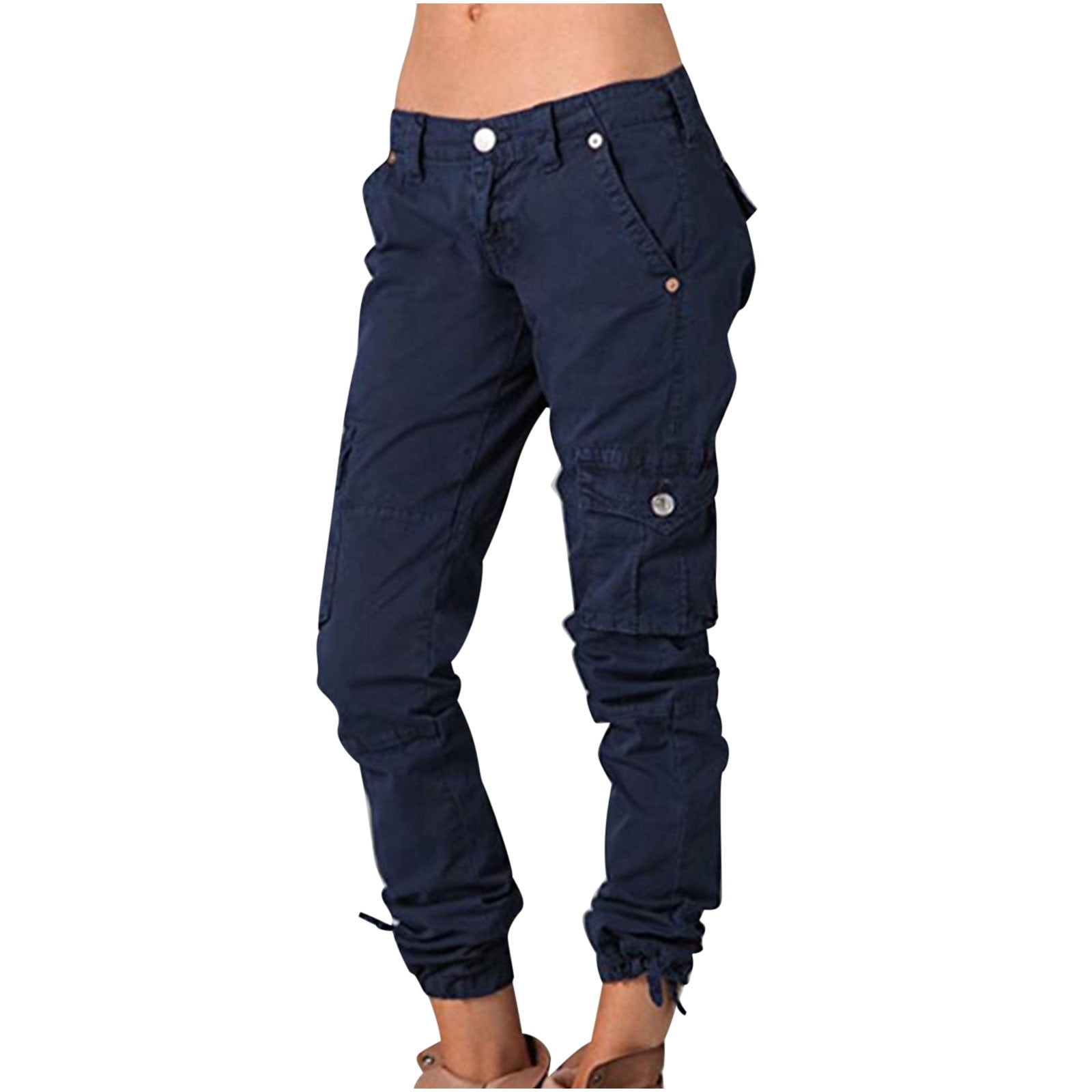 Cargo Pants Women Plus Size Casual Solid Color Comfy Low Rise