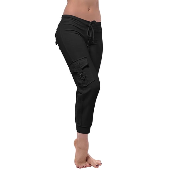 Cargo Pants for Women Plus Size Womans Pants Clearance Womens Leggings Stretch Waist Button Pocket Yoga Gym Trousers Leggings Plus Size Tummy Control Flare Leggings