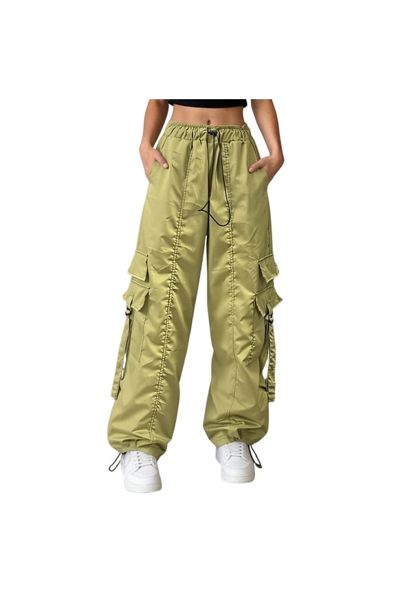 Cargo Pants For Women Pull On Drawstring Solid Sightseeing Walk Modern Summer Warm Weather Style Clean Layered Outfit Foundation Daily Outfit Travel Style