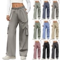 Cargo Pants Women Quick Dry Parachute Hiking Pants with Pockets Elastic ...