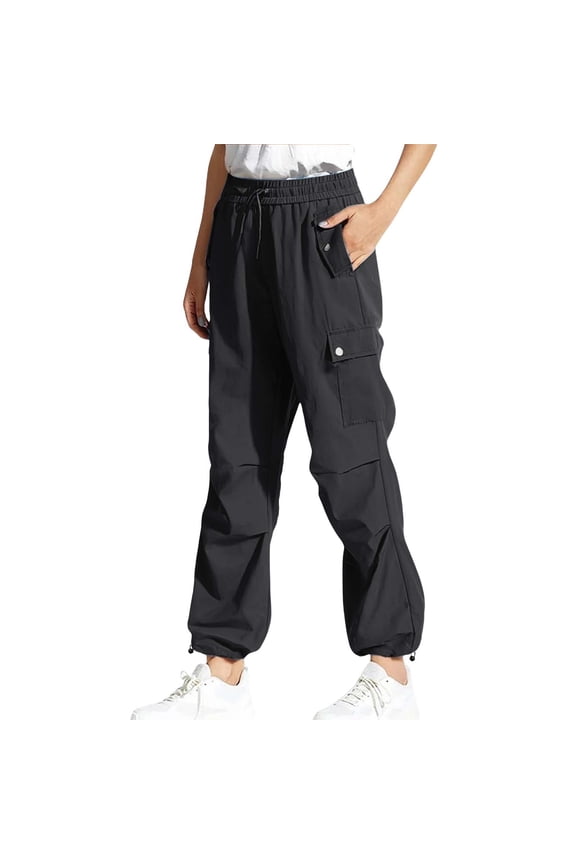 Cargo Pants Women Vintage 90s Y2K Hip Hop Baggy Wide Leg Cargo Parachute Track Pants Flowy Pants