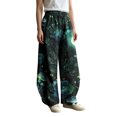 thumbnail image 1 of Cargo Pants Women Wide Leg Barrel Baggy Trousers, Elastic High Waist Casual Pants With Pockets Multicolor Fashion Outfits Clothes L, 1 of 4