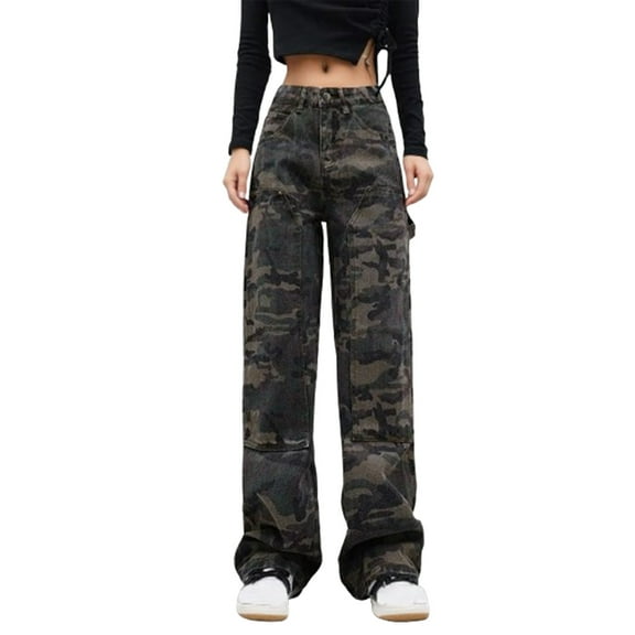 Cargo Pants Women's High Waisted Stretch Straight Leg Joggers with Pockets Lightweight Casual Trendy Relaxed Fit Slacks