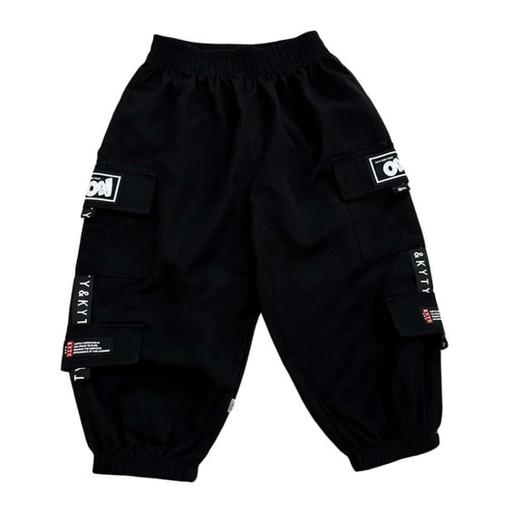 Cargo Pants for Boys Husky Sweatpants for Teen Boys Casual Workout Active Joggers Elastic Waist Cargo Sweat Pants with Pockets 3-14T