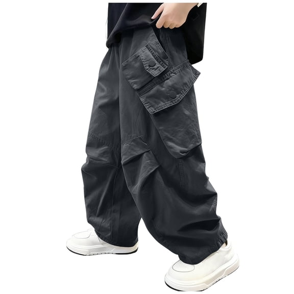 Cargo Pants for Boys Outdoor Elastic Waist Casual Althetic Joggers with Pockets Boys Clothes Size 5-15