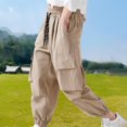 thumbnail image 1 of Cargo Pants for Boys with Multi-Pockets Tapered Leg Trousers 5-16 Years Junior Teens Lightweight Solid Quick-Dry Hiking Pant Summer, 1 of 8