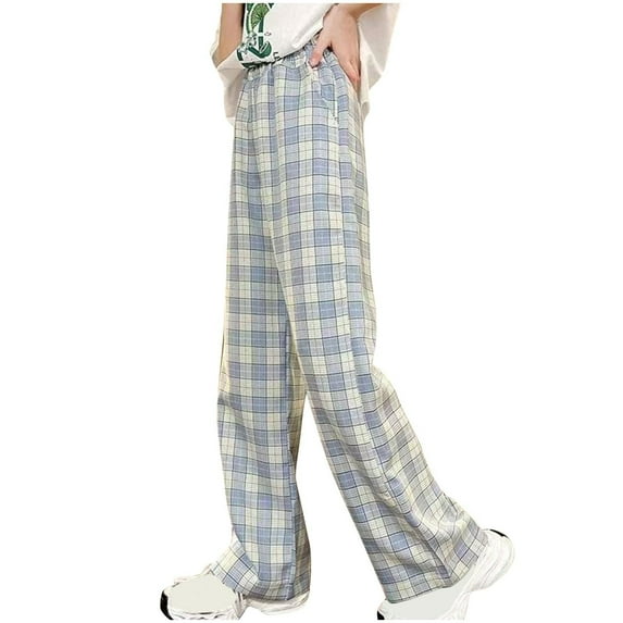 Cargo Pants for Girls 5-16 Baggy High Waisted Wide Leg Pants Casual Drawstring Striped Workout Pant with Pockets