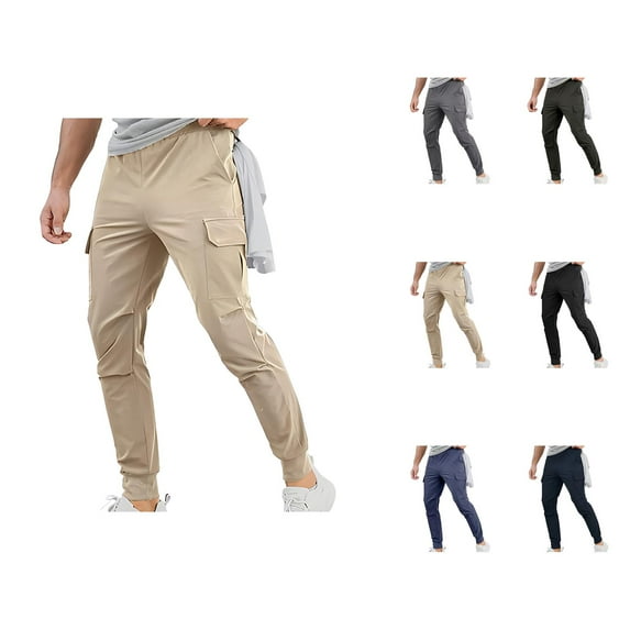 Cargo Pants for Men 2025 Casual Loose Elastic Waist Drawstring Cargo Sweatpants with Pockets Mens Trousers