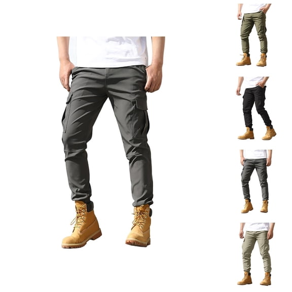Cargo Pants for Men 2025 Casual Outdoor Elastic Waist Military Pants Sweatpants Joggers with Pockets Mens Trousers