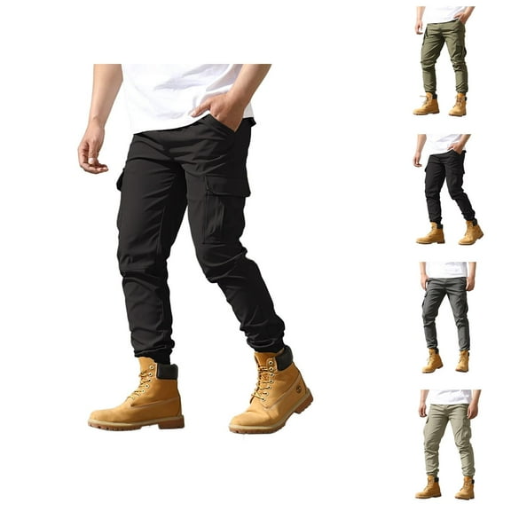 Cargo Pants for Men 2025 Casual Outdoor Elastic Waist Military Pants Sweatpants Joggers with Pockets Mens Trousers