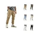 thumbnail image 1 of Cargo Pants for Men 2025 Elastic Waist Drawstring Casual Outdoor Hiking Utility Loose Jogger Mens Trousers, 1 of 8