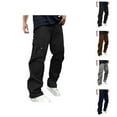 thumbnail image 1 of Cargo Pants for Men 2025 Elastic Waist Drawstring Straight Leg Work Pants with Pockets Mens Trousers, 1 of 5