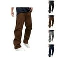 thumbnail image 1 of Cargo Pants for Men 2025 Elastic Waist Drawstring Straight Leg Work Pants with Pockets Mens Trousers, 1 of 5