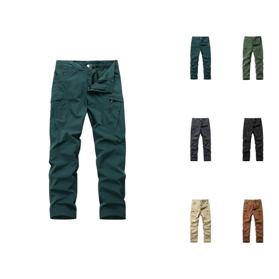 Cargo Pants for Men 2025 Fall Casual Outdoor Sports Workout Work Pants with Zipper Pockets Mens Trousers