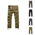 thumbnail image 1 of Cargo Pants for Men 2025 Fall Winter Lined Straight Leg Casual Outdoor Work Pants with Pockets Mens Trousers, 1 of 8