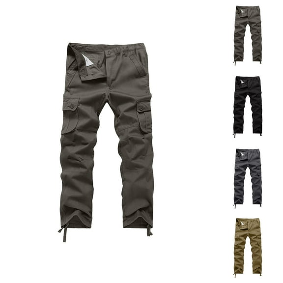 Cargo Pants for Men 2025 Fall Winter Lined Straight Leg Casual Outdoor Work Pants with Pockets Mens Trousers