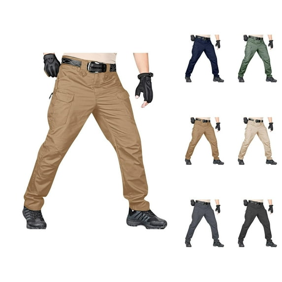 Cargo Pants for Men 2025 Loose Casual Straight Leg Utility Work Pants with Zipper Pockets Mens Trousers