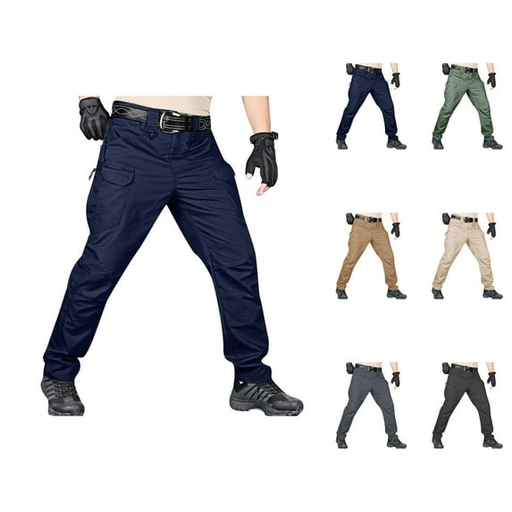 Cargo Pants for Men 2025 Loose Casual Straight Leg Utility Work Pants with Zipper Pockets Mens Trousers