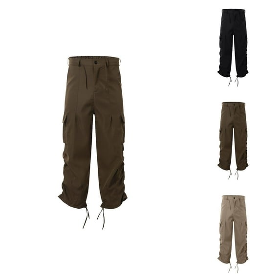 Cargo Pants for Men 2025 Loose Fit Lightweight Wide Straight Leg Baggy Casual Pants with Pockets Mens Trousers