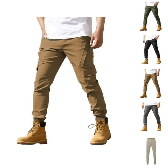 Cargo Pants for Men 2025 Outdoor Casual Elastic Waist Military Pants Sweatpants Jogger with Pockets Mens Trousers