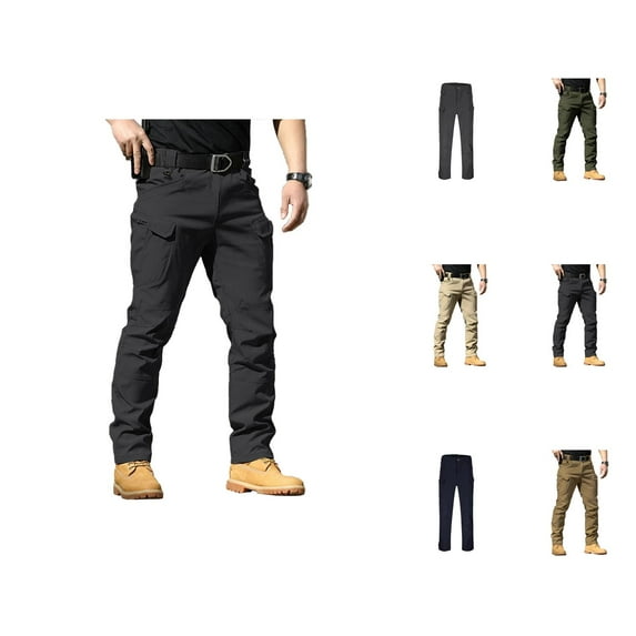Cargo Pants for Men 2025 Outdoor Durable Stretch Slim Fit Hiking Combat Pants with Pockets Mens Trousers