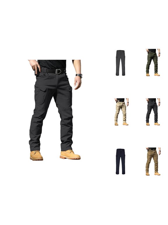 Cargo Pants for Men 2025 Outdoor Durable Stretch Slim Fit Hiking Combat Pants with Pockets Mens Trousers