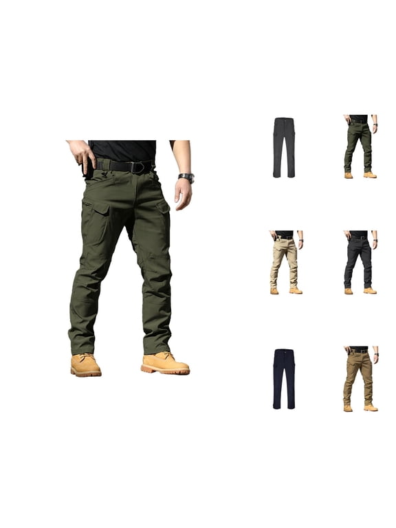 Cargo Pants for Men 2025 Outdoor Durable Stretch Slim Fit Hiking Combat Pants with Pockets Mens Trousers