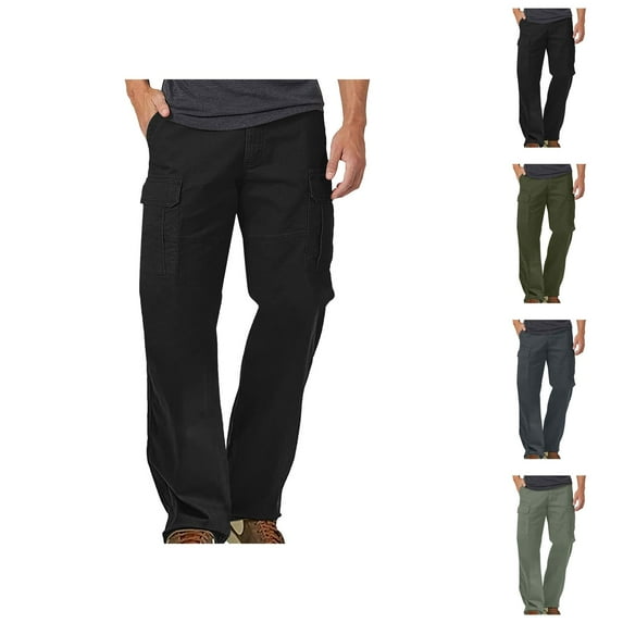 Cargo Pants for Men 2025 Outdoor Waterproof Wide Leg Casual Hiking Work Pants with Pockets Mens Trousers