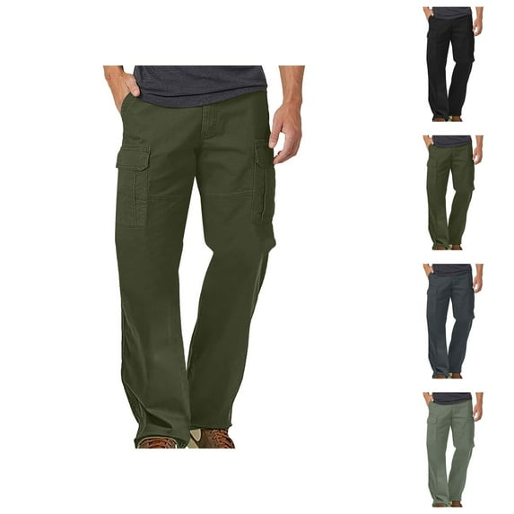 Cargo Pants for Men 2025 Outdoor Waterproof Wide Leg Casual Hiking Work Pants with Pockets Mens Trousers