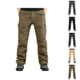 thumbnail image 1 of Cargo Pants for Men 2025 Zipper Button Elastic Waist Casual Outdoor Work Pants with Pockets Mens Trousers, 1 of 8