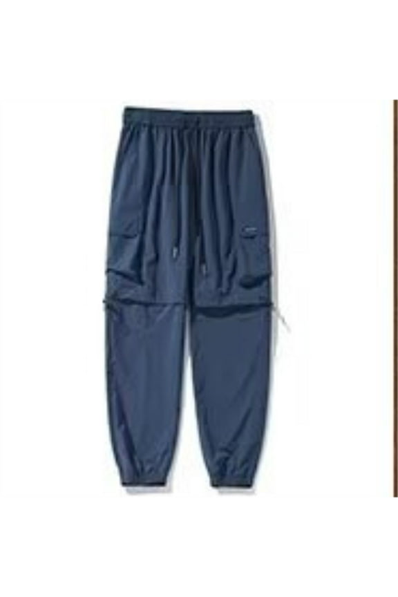 Cargo Pants for Men Baggy Convertible Waterproof Windproof Hiking Pants Two In One Detachable Legs Quick Dry Lightweight Outdoor Blue L
