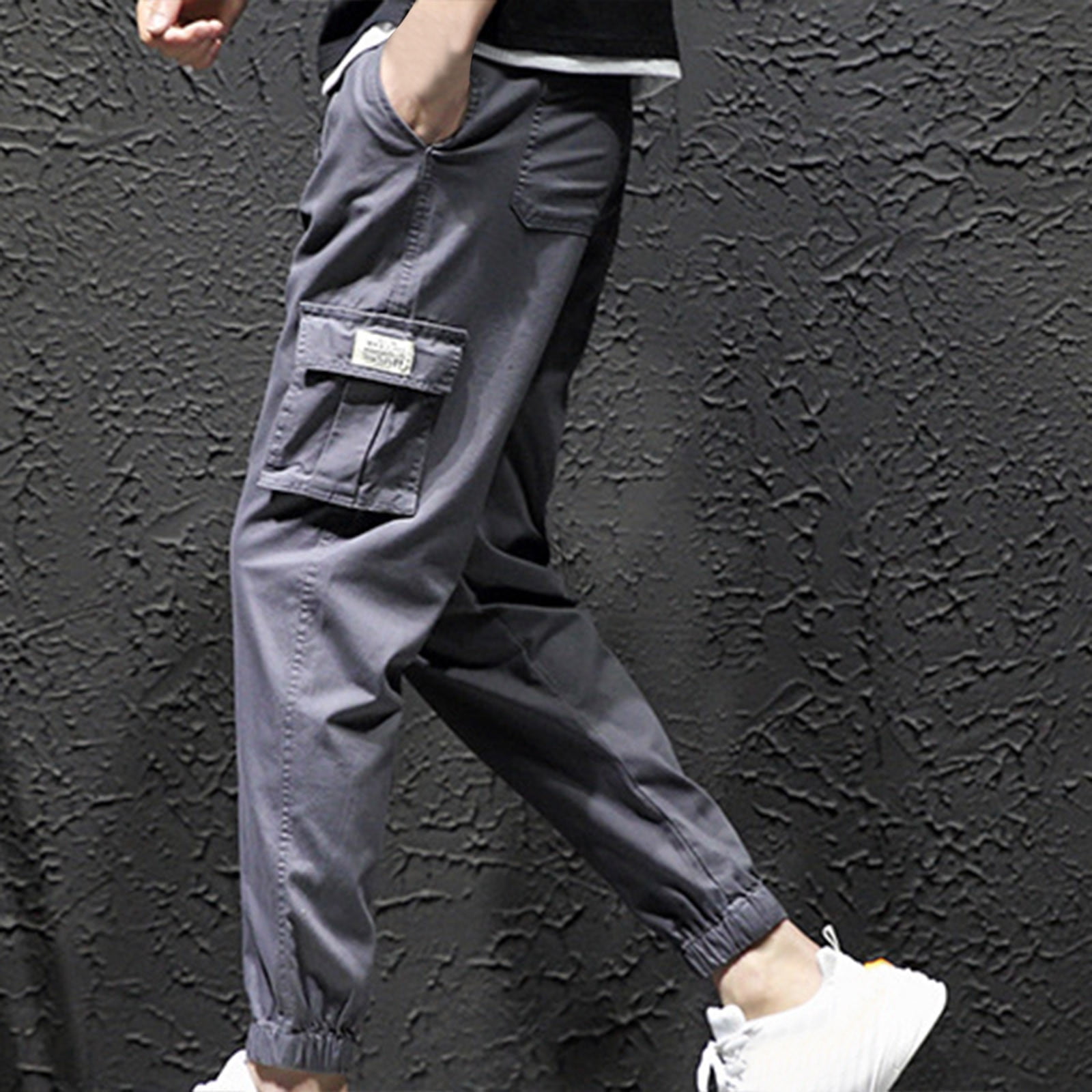 Cargo Pants for Men Big and Tall L-5X Plus Size Drawstring Jogger ...
