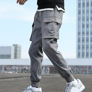 Cargo Pants for Men Big and Tall Plus Size Multi Pockets Relaxed Elastic Waist Hiking Jogger Tapered Pant Casual Solid Comfort Work Trousers L-5X