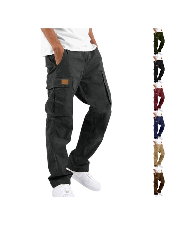 Cargo Pants for Men Big and Tall Straight Leg Pants Flex Stretch Hiking Work Casual Pants with Pockets